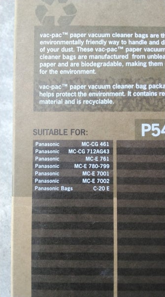 5 Panasonic Vacuum Cleaner Bags with Filter Carousel 3