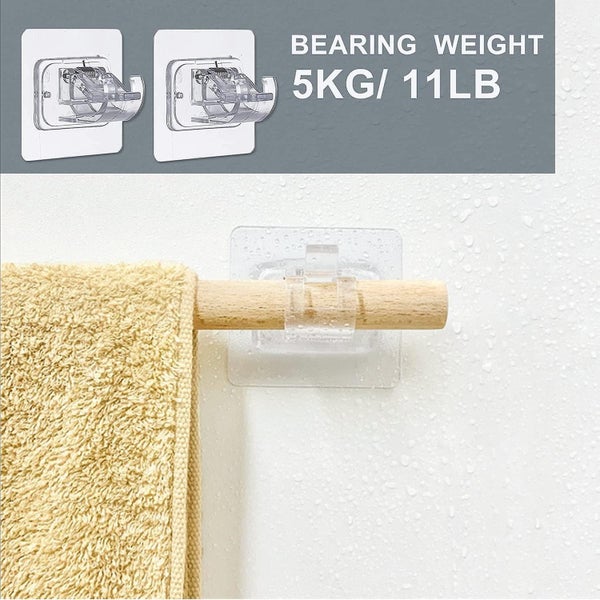 8 Pcs Adhesive Curtain Rod Hooks Curtain Rod Bracket No Drilling Carousel 2