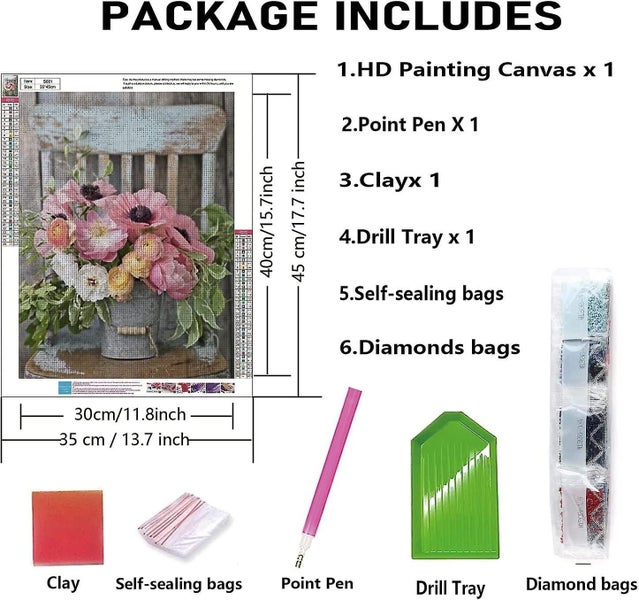 5d Diamond Painting Full Set, Pink Flower Painting Suit Embroidery Picture Cross Carousel 2