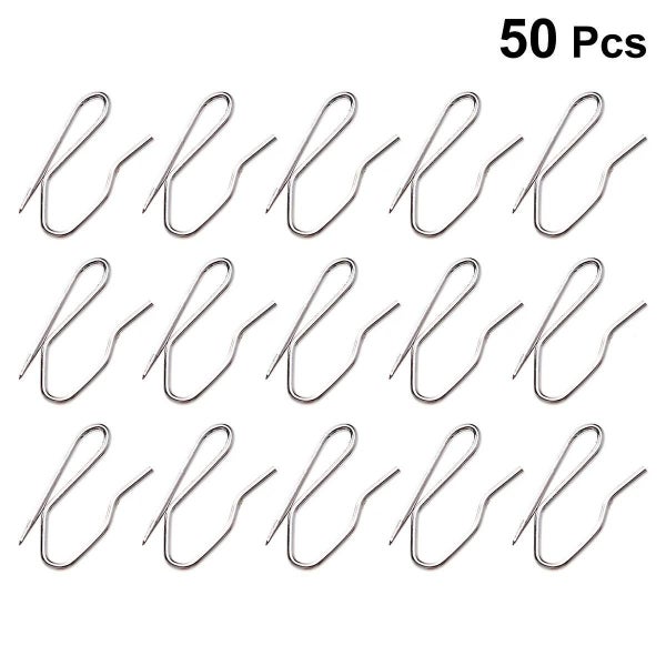 50pc Curtain Hooks Stainless Steel Simple Durable S Shaped Pleated Hanging Hook Carousel 2