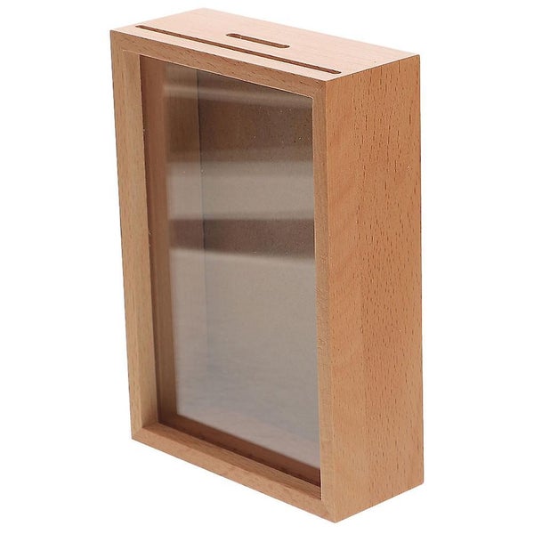 Piggy Bank Money Saving Jar Coin Jar Saving Box Multi use Picture Frame Wood Co Carousel 1
