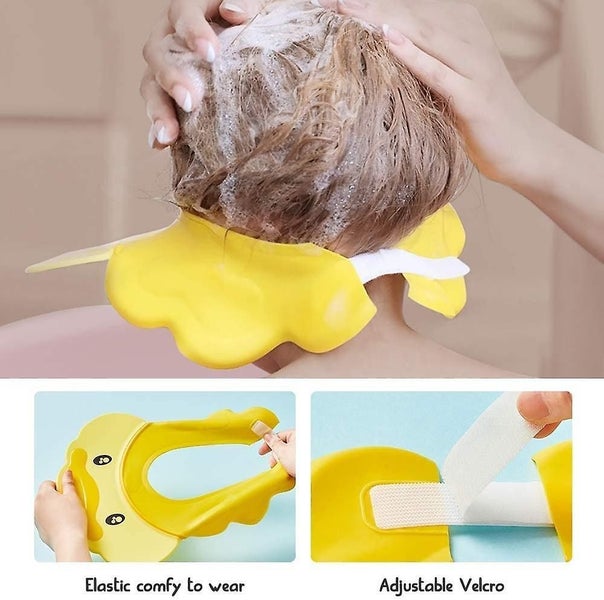 Kids Shower Cap, Shampoo Guard, Eye Ear And Face Adjustable Baby Shower Mask Sil Carousel 4
