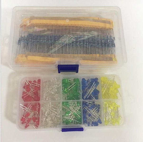 The 525pcs Resistor Set+300 Pcs Led Diode Kit, 2-pin Light Diodes Carousel 1