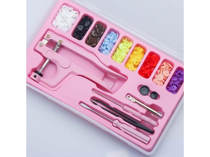 Snap Fastener Pliers KAM Button 150 Set T5 Mix Plastic Resin Buttons 12mm Press Carousel 1