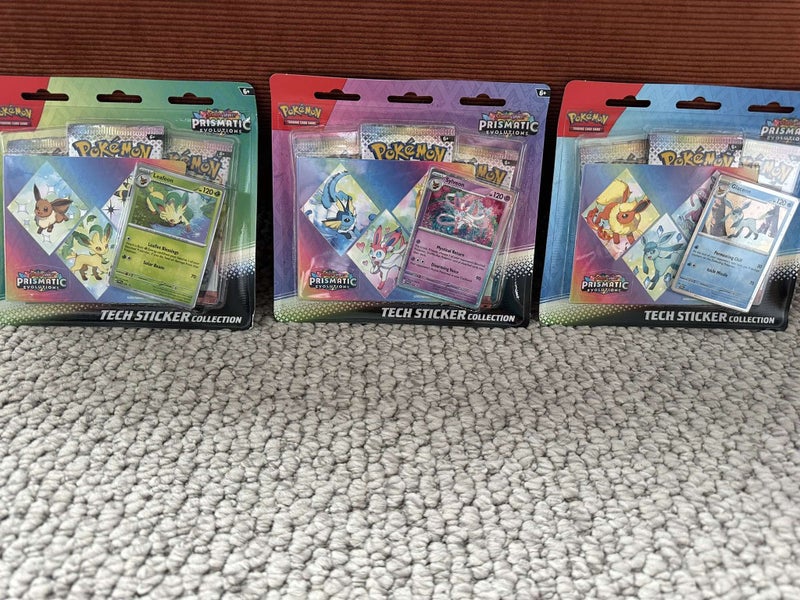 Pokémon Prismatic Evolutions Tech Sticker Collection Set + Accessories Carousel 2