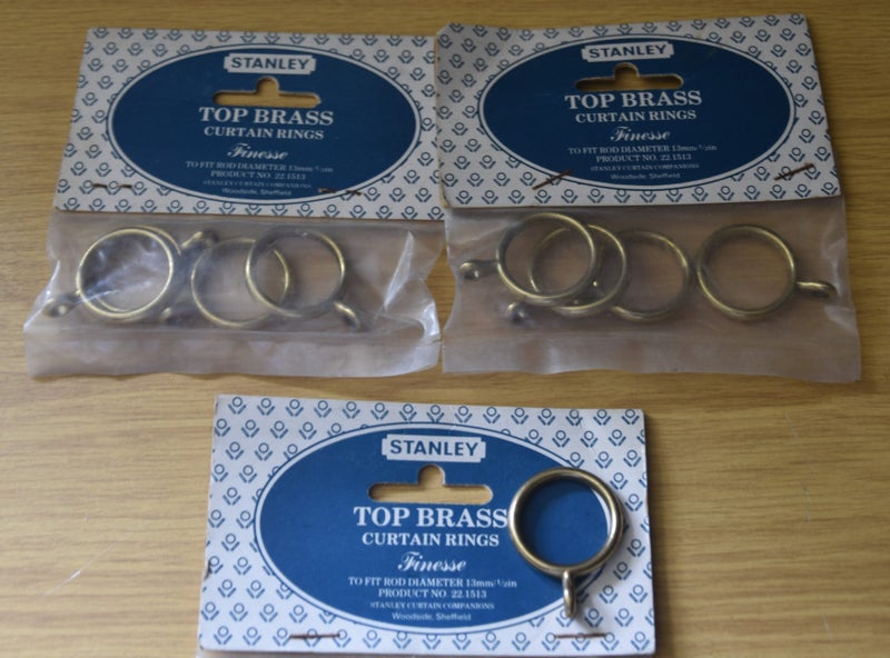 23 solid brass Stanley curtain rings Carousel 1