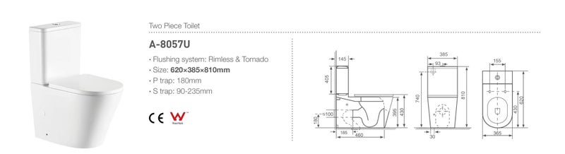 SALE! Toilet Suite A8057 Ceramic Close Coupled - Lennox Bathroom Carousel 2
