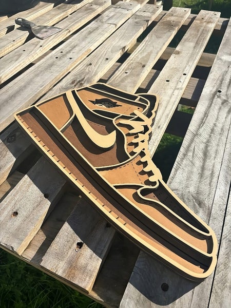 Nike Air Jordan Shoe Layered Wood Hanging Wall Art Carousel 2