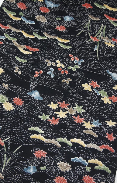 Authentic Vintage Kimono Silk Fabric W35cm L155cm 2985L Carousel 1