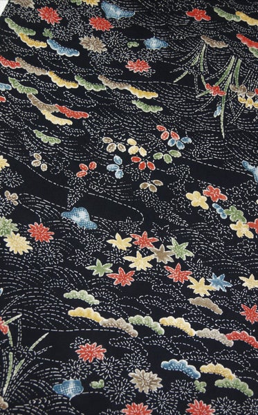 Authentic Vintage Kimono Silk Fabric W35cm L155cm 2985L Carousel 11