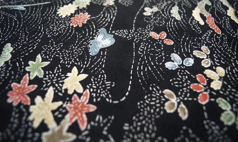 Authentic Vintage Kimono Silk Fabric W35cm L155cm 2985L Carousel 2