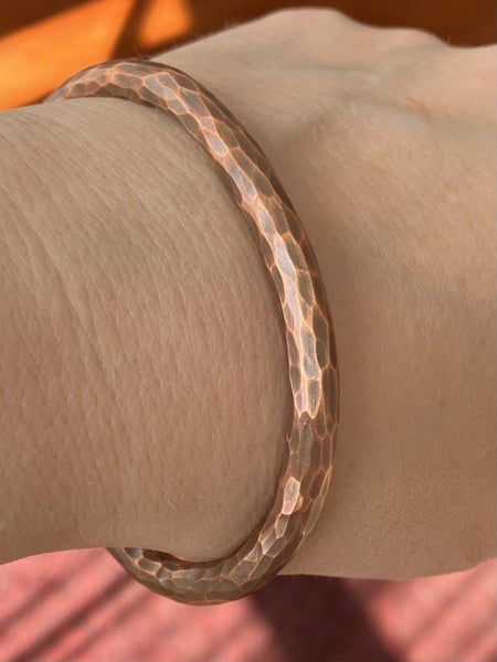 Hammered Handmade Pure Copper Bracelet/Bangle/Cuff Carousel 1