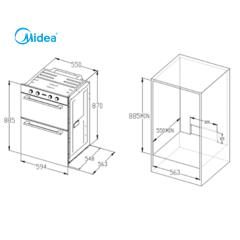 Midea Double Wall Oven 35L top and 70L Bottom Carousel 1