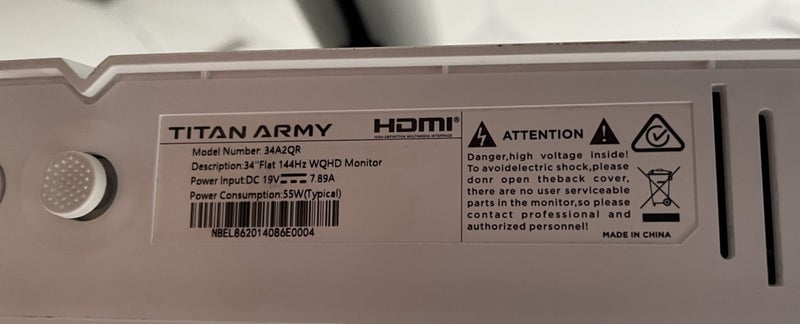 Titan Army 34A2QR 34 inch Ultrawide monitor - 3440x1440, 144hz IPS Carousel 6