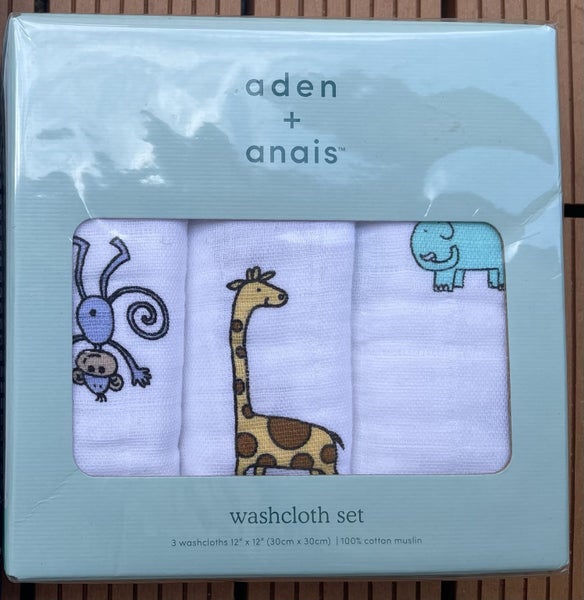 Aden + Anais - cotton muslin Washcloth Set Jungle Jam - 3-pack Carousel 1