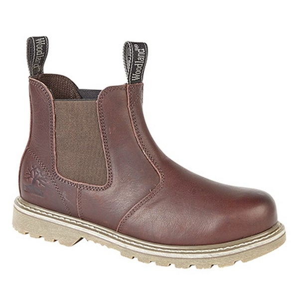 Woodland Mens Tumbled Leather Gusset Chelsea Boots Carousel 1