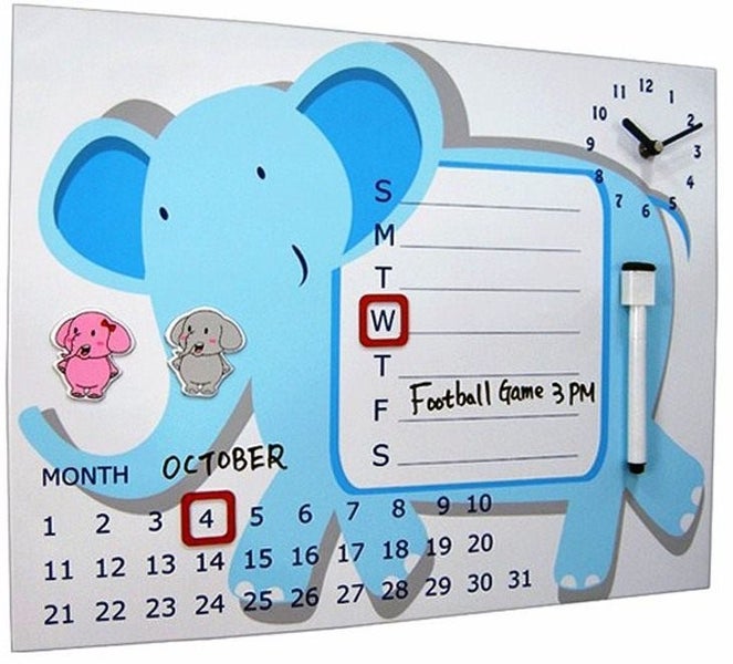 Elephant memo board with clock Carousel 1