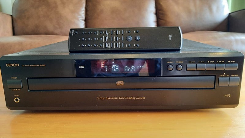 Serviced Denon DCM 280 5 CD Auto Changer, New laser, With remote, Digital out Carousel 1