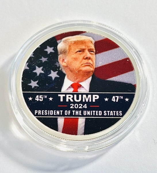 1 oz Trump 45th & 47th President Colored Silver Round (capsule included) Carousel 1