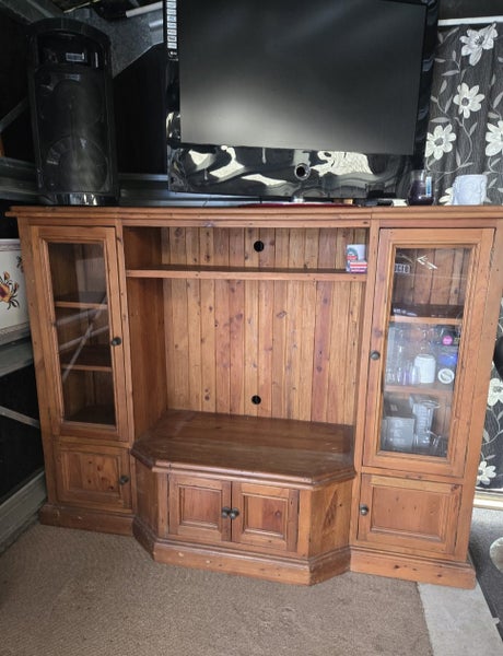 Solid Recycled Pinewood TV Entertainment Cabinet Carousel 5