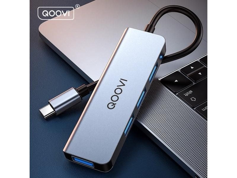 QOOVI USB C HUB 4 In 1 Type C To USB 3.0 Adapter Dock For Macbook Pro IPad Air Carousel 1