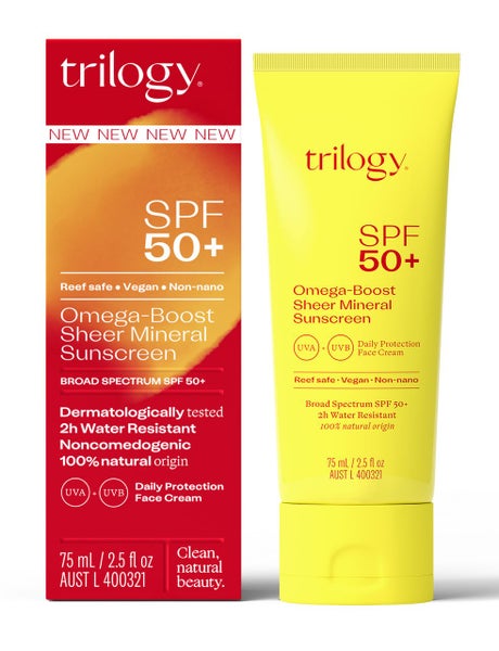 Trilogy SPF50+ Omega Boost Sheer Mineral Sunscreen 75ml Carousel 1