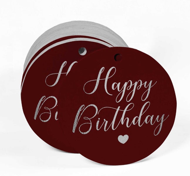 Inkdotpot Happy Birthday,Invitation Favor Paper Tags Foil Hang Tags Carousel 2