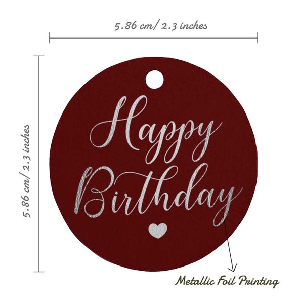 Inkdotpot Happy Birthday,Invitation Favor Paper Tags Foil Hang Tags Carousel 6