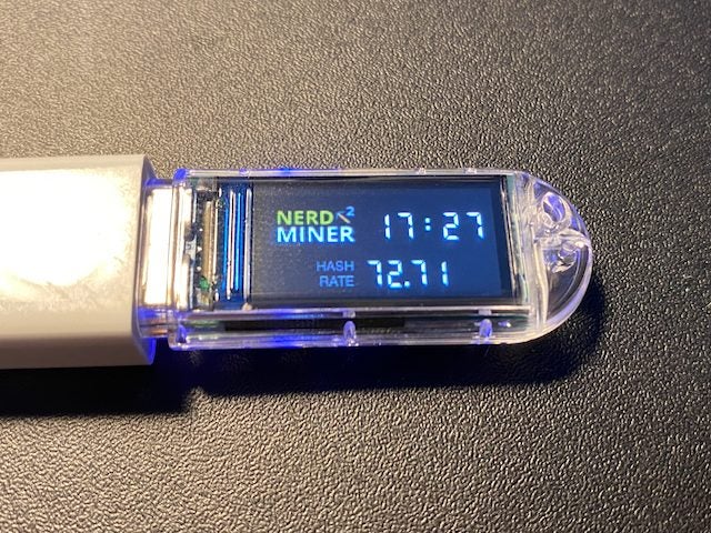 NEW USB-A DONGLE VERSION NerdMiner/ClockMiner V2 Solo Bitcoin Lottery Miner Carousel 1