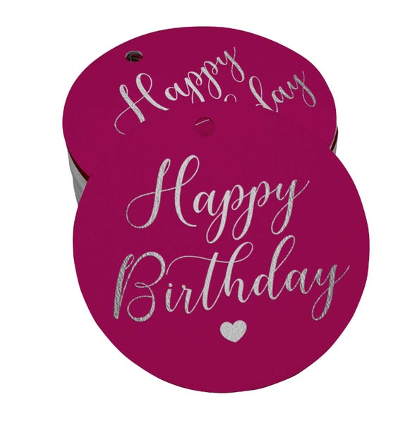 Inkdotpot Happy Birthday,Invitation Favor Paper Tags Foil Hang Tags Carousel 1