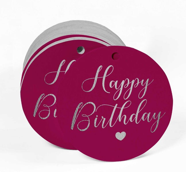 Inkdotpot Happy Birthday,Invitation Favor Paper Tags Foil Hang Tags Carousel 2