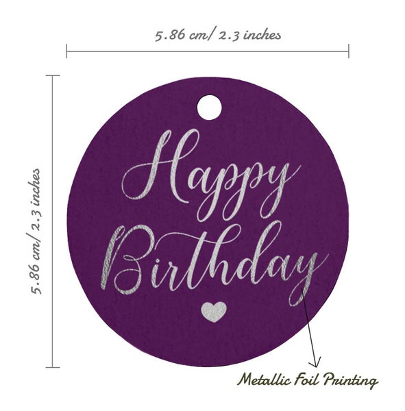 Inkdotpot Happy Birthday,Invitation Favor Paper Tags Foil Hang Tags Carousel 6