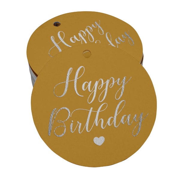 Inkdotpot Happy Birthday,Invitation Favor Paper Tags Foil Hang Tags Carousel 1