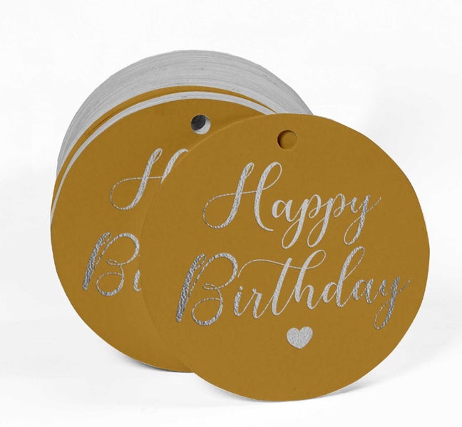 Inkdotpot Happy Birthday,Invitation Favor Paper Tags Foil Hang Tags Carousel 2
