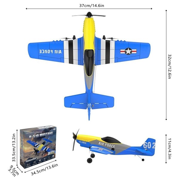 3 Channel RC Plane P-51D Mustang Remote Control Airplane Ready to Fly Carousel 11