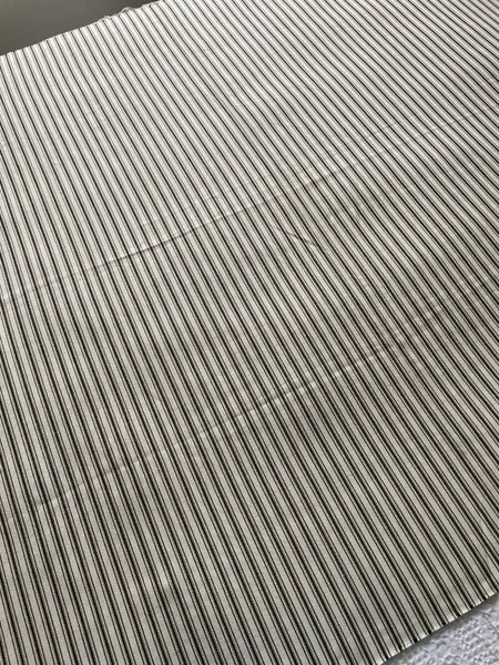 A length of UNUSED thick cotton ticking - brown/ black/ grey Carousel 6