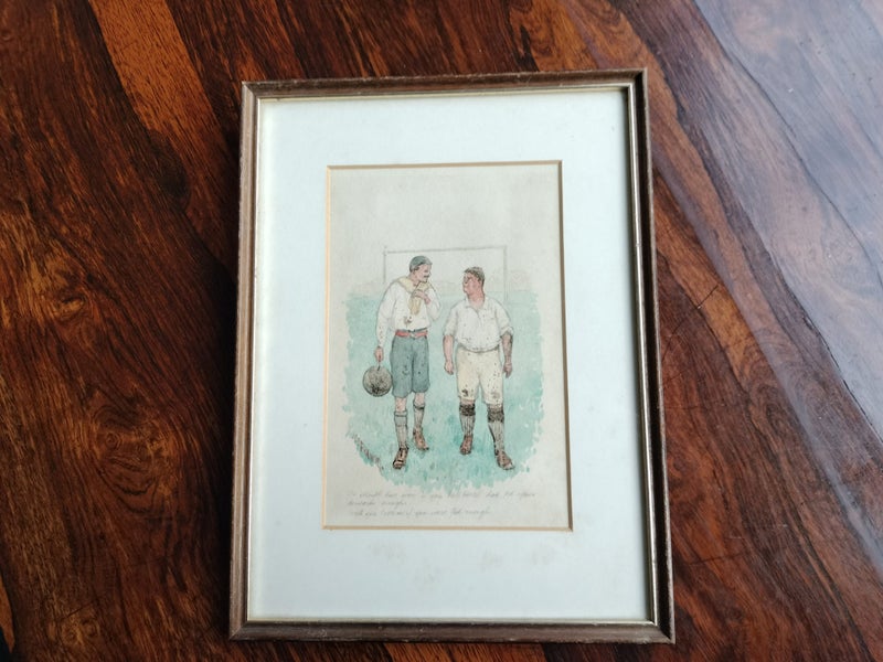 Signed Watercolour - Football - Humorous Carousel 1
