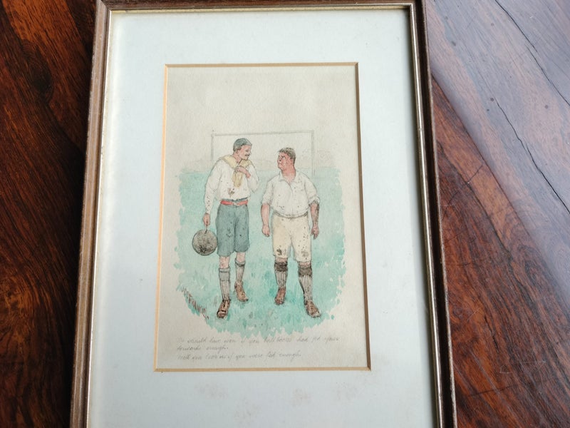 Signed Watercolour - Football - Humorous Carousel 2