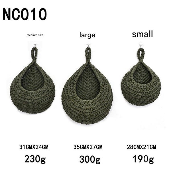 Elosung Green 3 Piece Wall Mounted Cotton Rope Storage Baskets Large Medium And Carousel 2