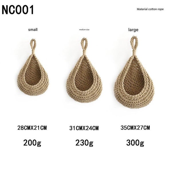 Elosung Khaki 3 Piece Wall Mounted Cotton Rope Storage Baskets Large Medium And Carousel 2