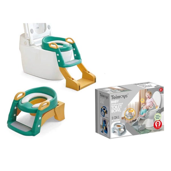 Elosung Green Children's Toilet Trainer Seat Foldable Potty Ladder With Color Bo Carousel 1
