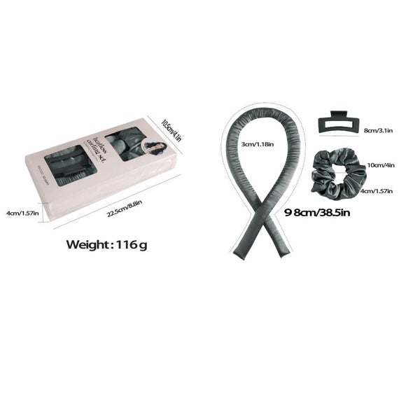 Elosung 5Pcs Light Brown Heatless Hair Curling Set With Scrunchie Clip Silk Ribb Carousel 2