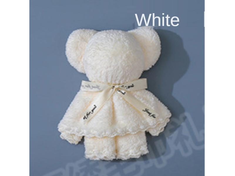 30x30cm Coral Velvet Fleece Bear Hand Towel With Bag Absorbent Face Hand Towel Carousel 1