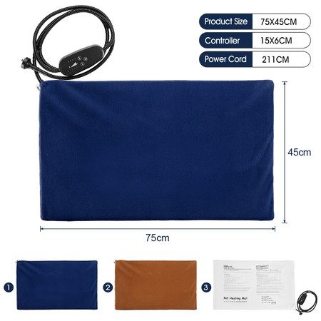 Dogs Electric Heating Pet Bed Blanket Thermal Mat Protection Temperature Display Carousel 1
