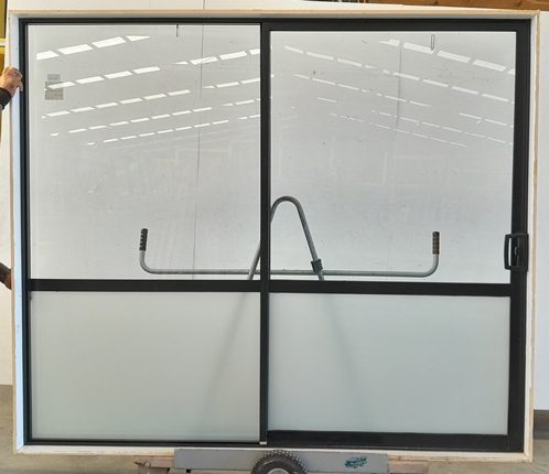 Black Aluminium Sliding Door H2110 x W2470 DR13106 Carousel 2