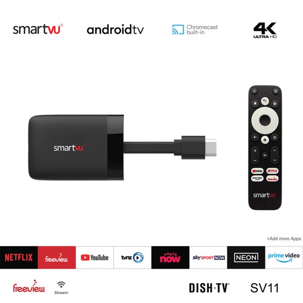 DishTV SmartVu V11 4K Android 10 TV Streaming Dongle with NZ Freeview Live Carousel 3