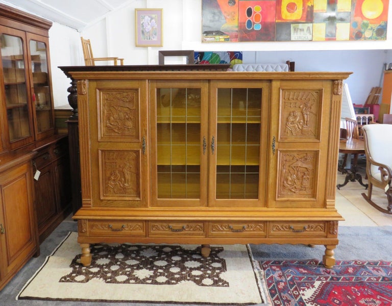 French Solid Oak Bookcase/Display Cabinet Carousel 2