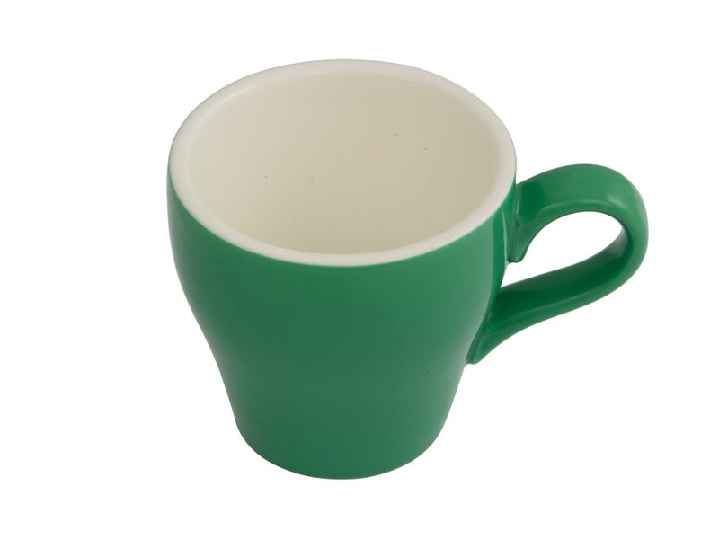 180ml Tulip Coffee Cup & 14cm Saucer - Green, Glazed Porcelain Carousel 2