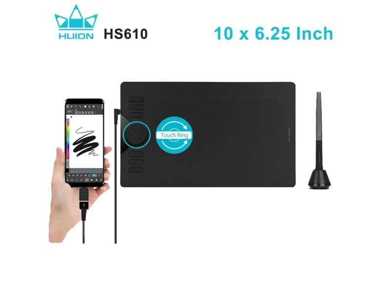 HUION HS610 Graphic Tablet Digital Pen Tablet For Android Windows MacOS With Carousel 1