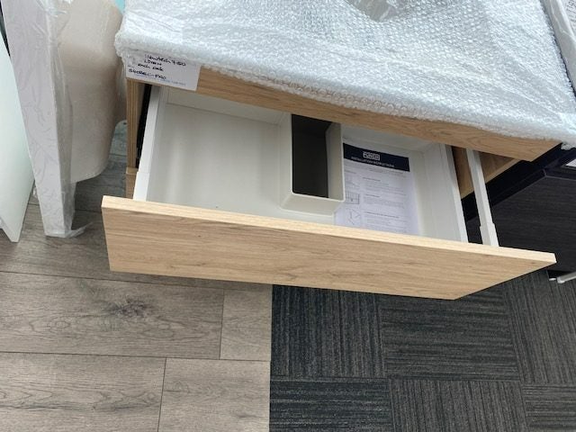 750 NEWTECH FLOOR STANDING 2 DRAWER VANITY IN FRENCH OAK - NO HANDLES Carousel 2